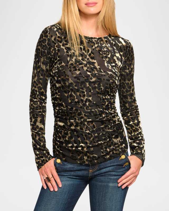 Stefania Animal Burnout Blouse